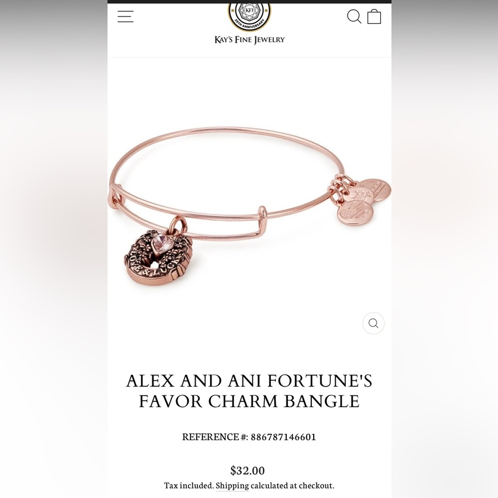 ALEX AND ANI FORTUNE'S FAVOR CHARM BANGLE, Rose Gold
